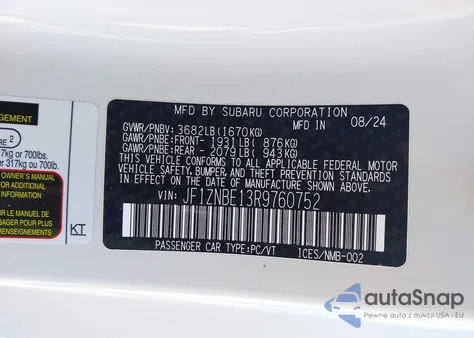 2024 Toyota Gr86 Premium z USA, uszkodzony, nr VIN JF1ZNBE13R9760752